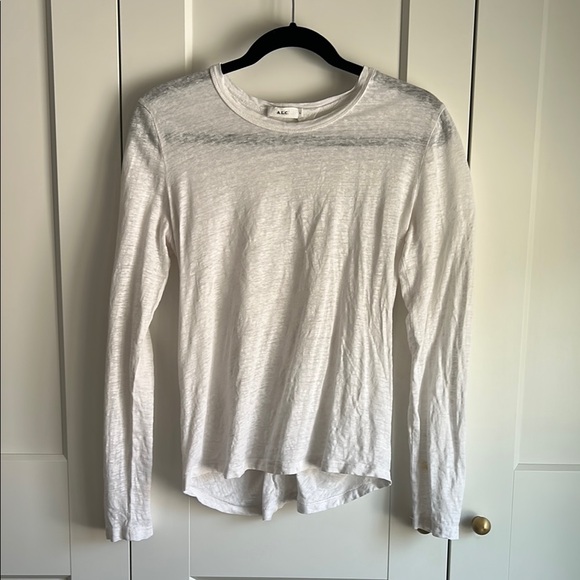 A.L.C. Tops - A.L.C. White Linen Long Sleeve Cut Out Back Shirt| L